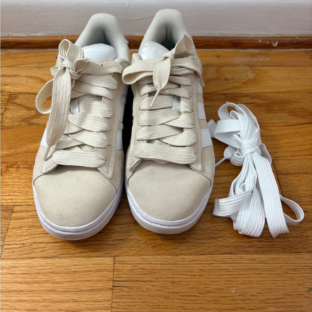 Adidas Beige and White Campus Sneakers - Picture 4 of 5